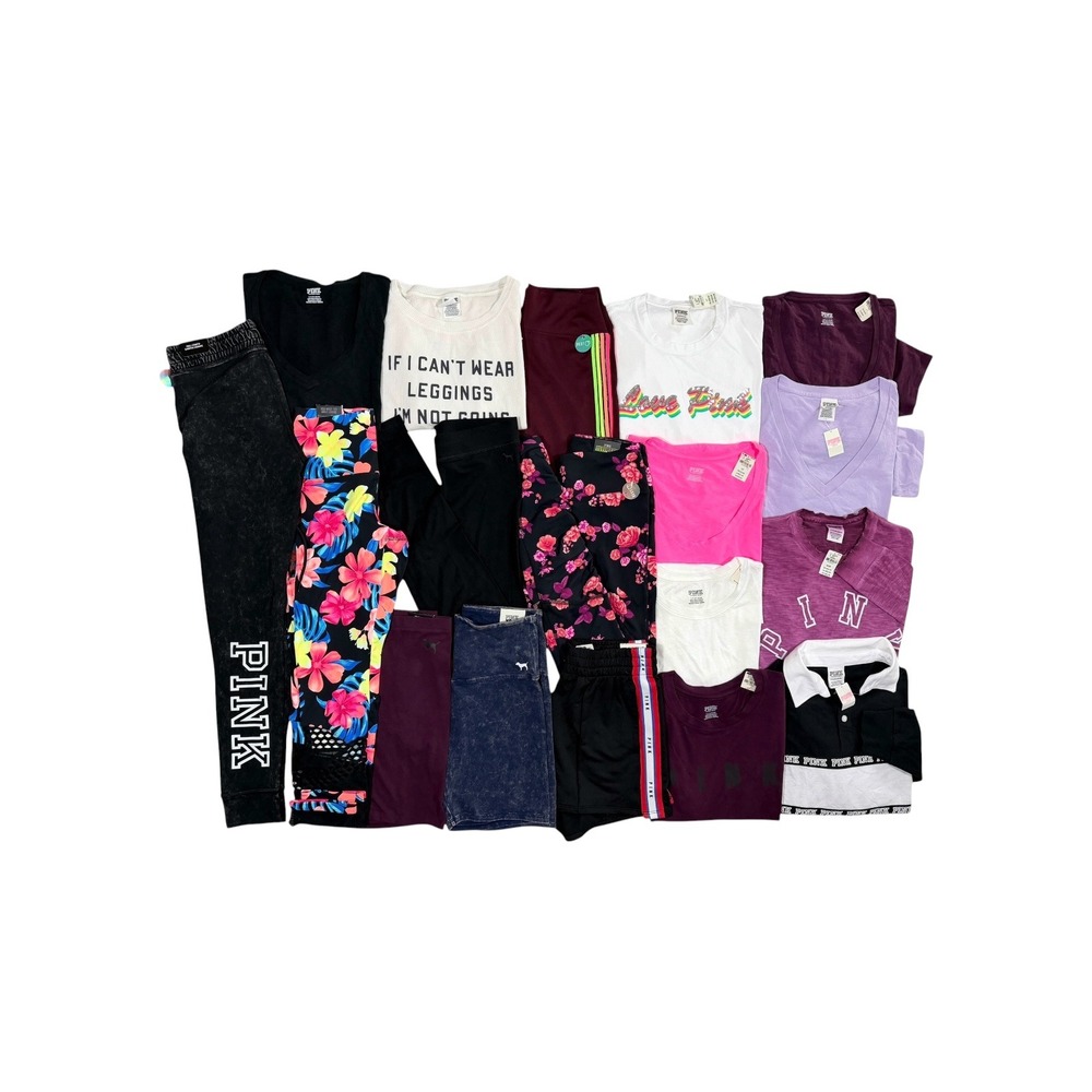 Victoria's Secret PINK Women's Small Leggings Tops Shorts Lot 18pc NWT Clothing